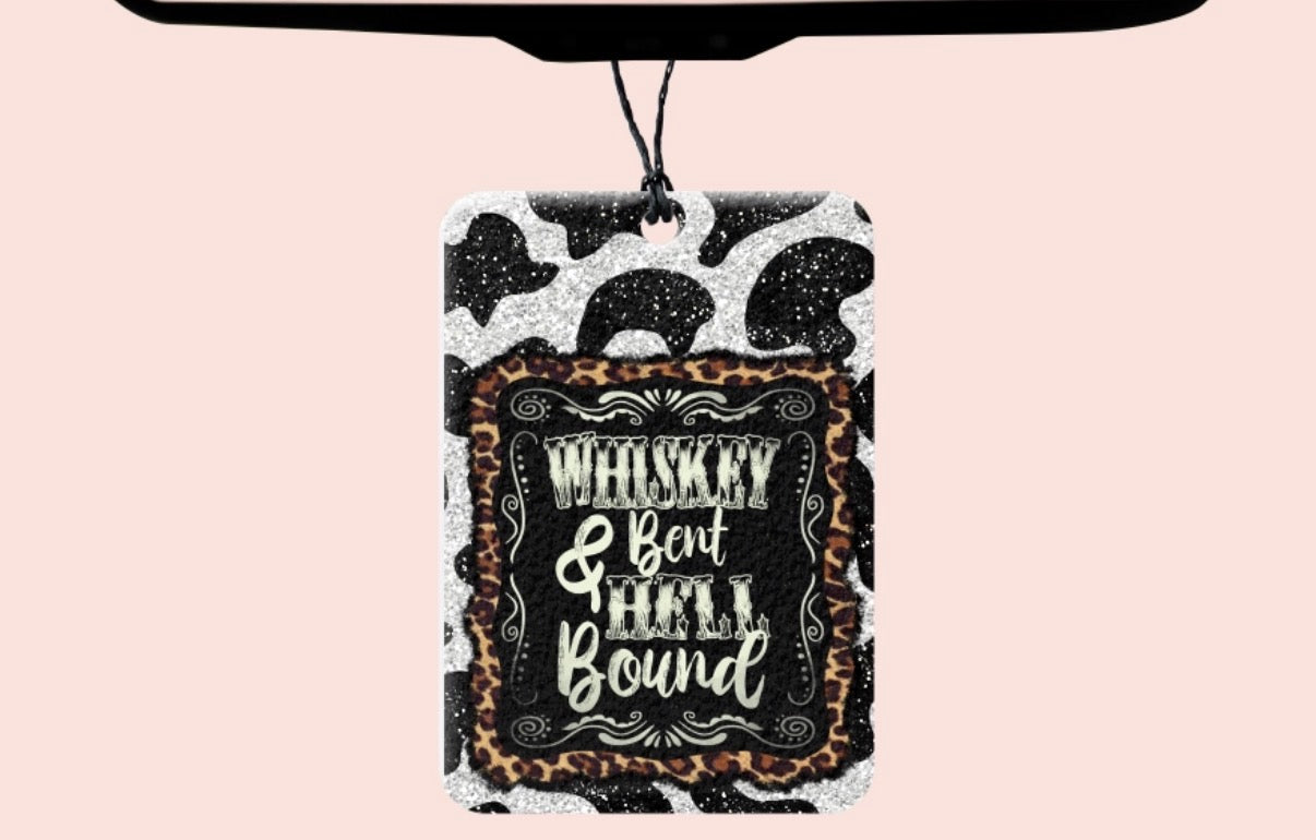 Whiskey bent felt freshie - Leather Scented