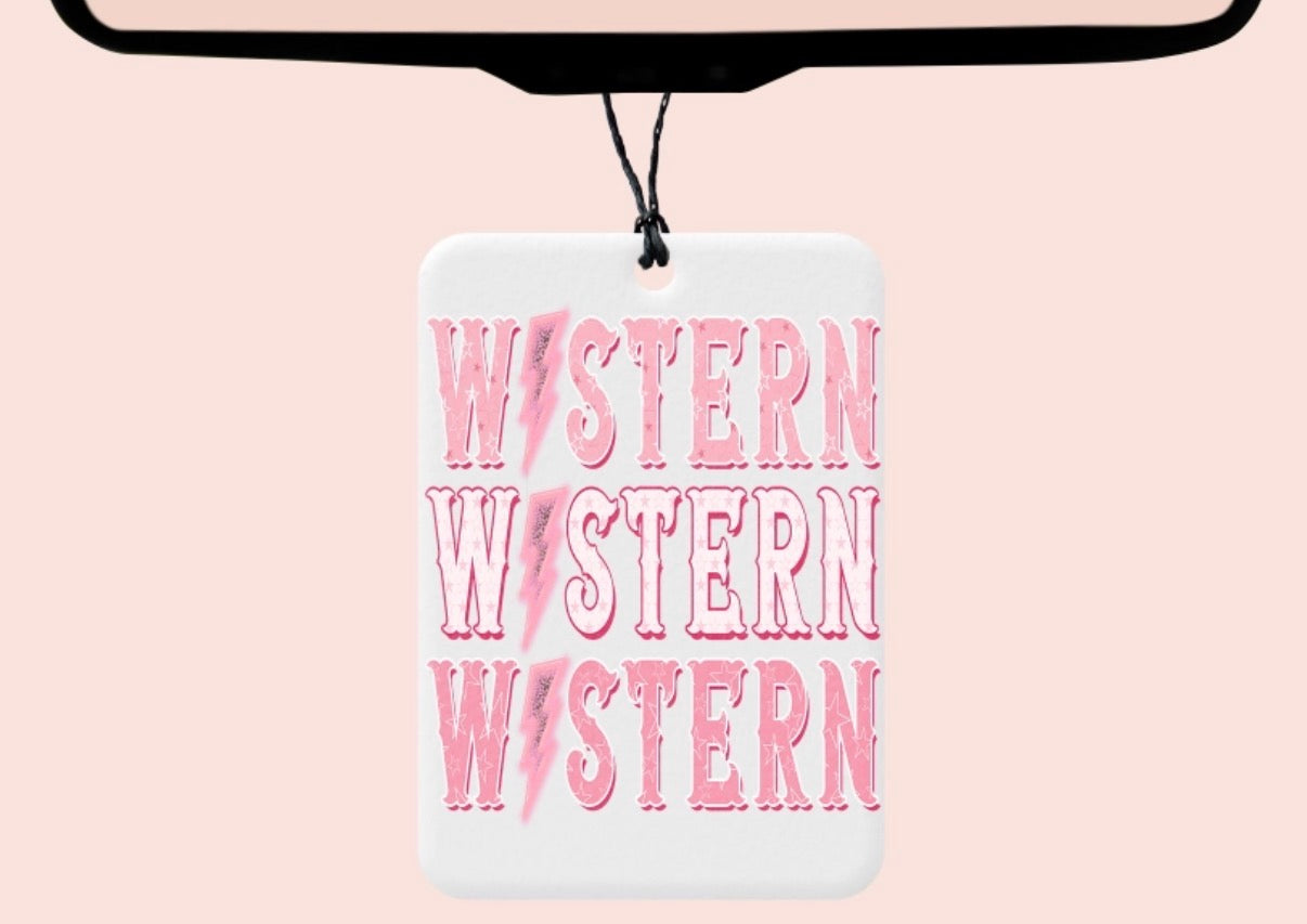 Western felt car freshie (leather)