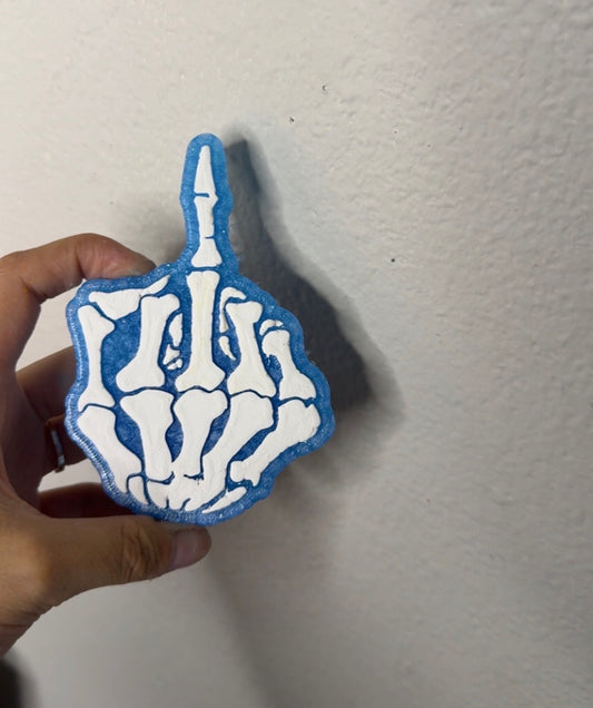 Skeleton middle finger car Freshie