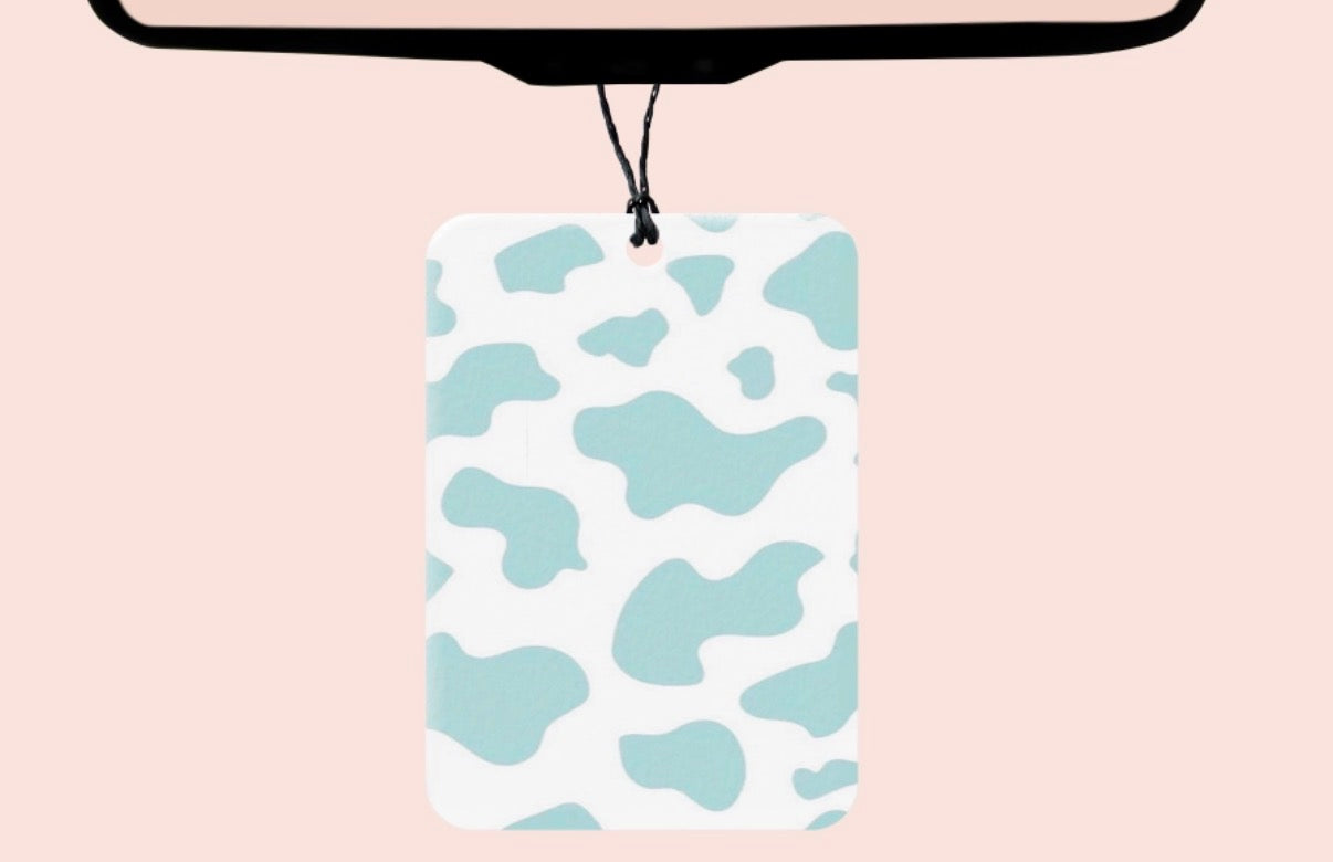 Cow print felt freshie - Leather Scented
