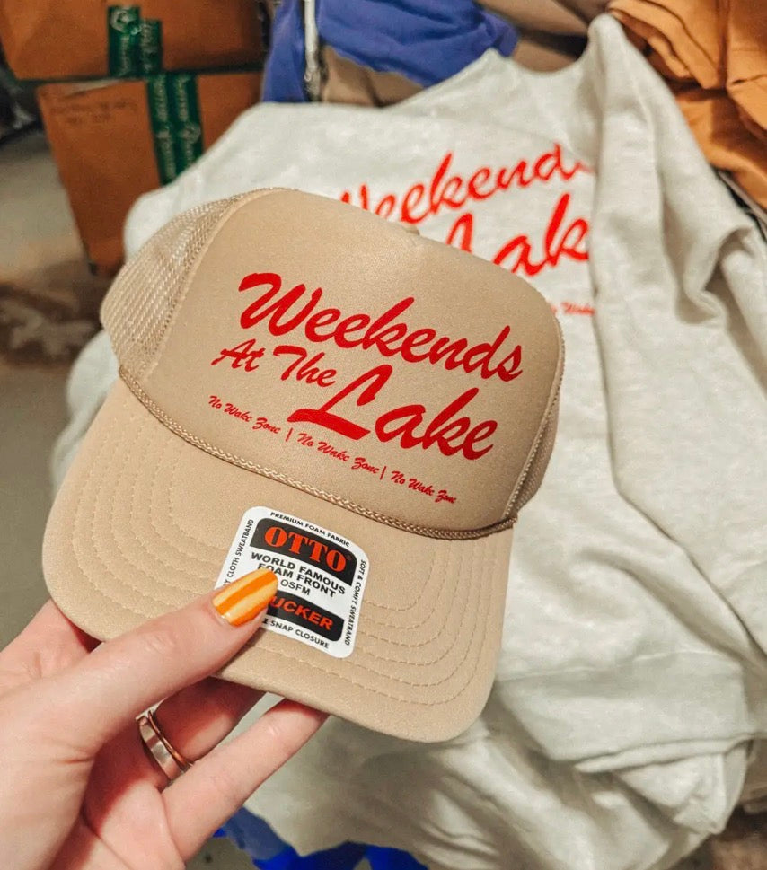 Weekends At the Lake, Summer Lake Days Trucker Hat
